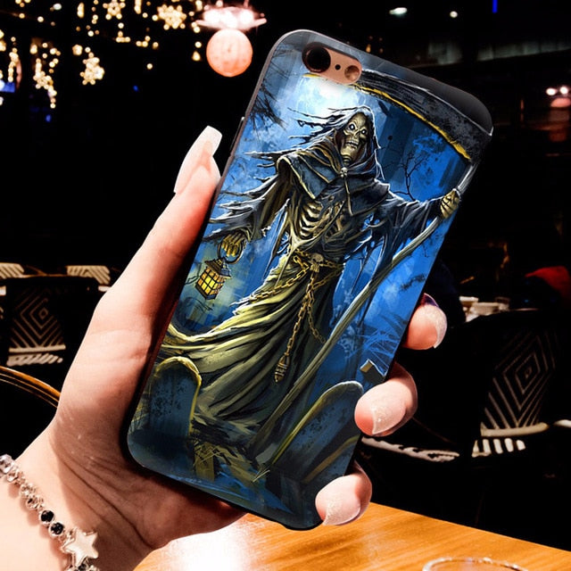 Grim Reaper Skull Hybrid phone case for iPhone 6S 6plus 7 7plus 8 8Plus X XS MAX XR 5 5S case