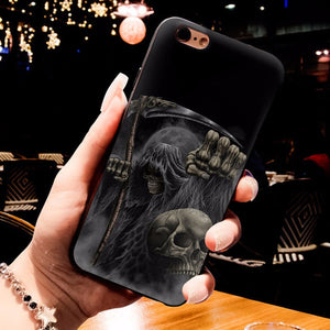 Grim Reaper Skull Hybrid phone case for iPhone 6S 6plus 7 7plus 8 8Plus X XS MAX XR 5 5S case