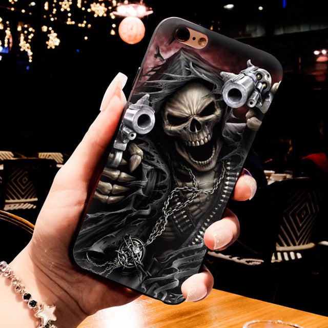 Grim Reaper Skull Hybrid phone case for iPhone 6S 6plus 7 7plus 8 8Plus X XS MAX XR 5 5S case
