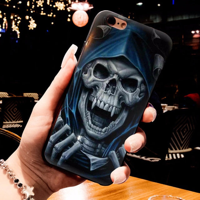 Grim Reaper Skull Hybrid phone case for iPhone 6S 6plus 7 7plus 8 8Plus X XS MAX XR 5 5S case
