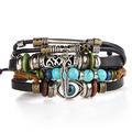 Leather Bracelet Men Multilayer Punk Skull