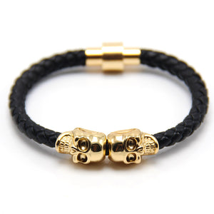 Double Gold Skull Bracelet