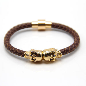 Double Gold Skull Bracelet