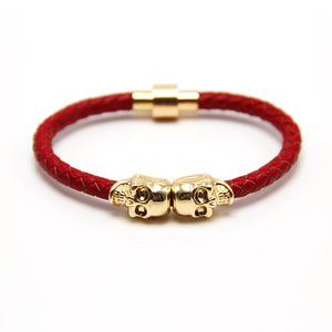 Double Gold Skull Bracelet