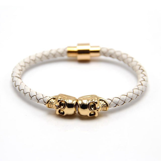 Double Gold Skull Bracelet