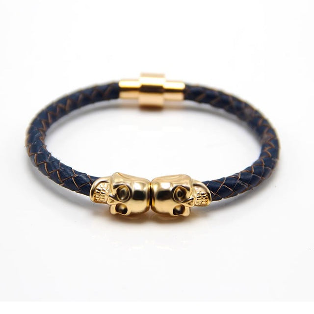 Double Gold Skull Bracelet