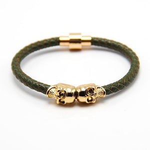 Double Gold Skull Bracelet
