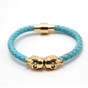 Double Gold Skull Bracelet