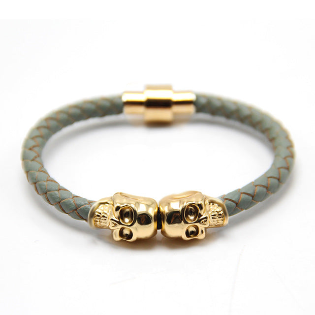 Double Gold Skull Bracelet