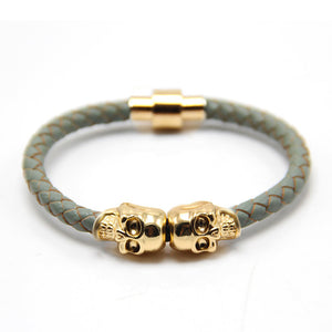 Double Gold Skull Bracelet