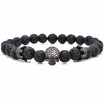 Bead Strand Lave Skull Bracelet
