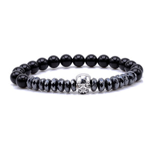 Bead Strand Lave Skull Bracelet