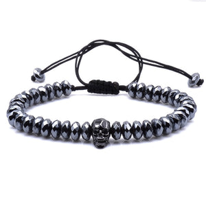 Bead Strand Lave Skull Bracelet