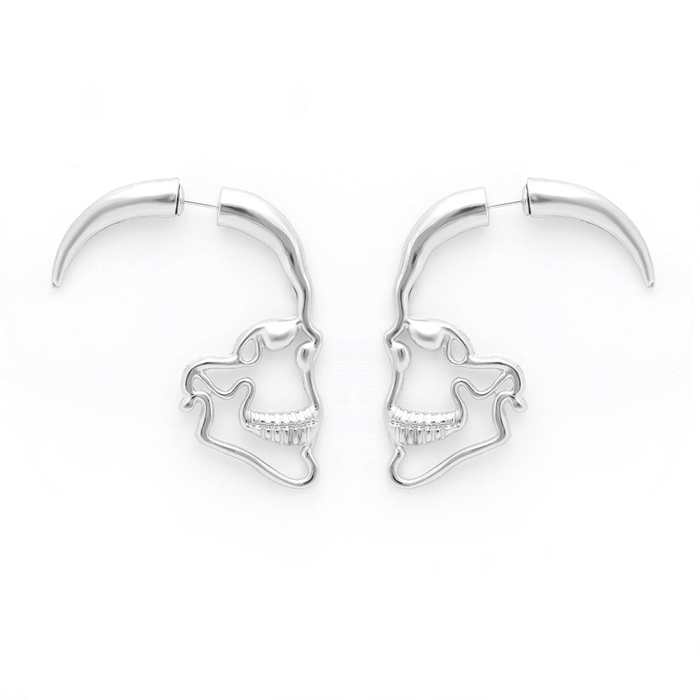 Silver Skull Stud Earrings