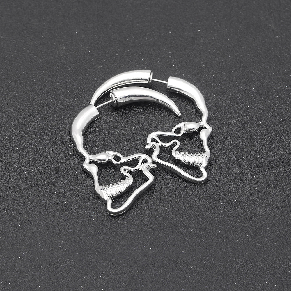 Silver Skull Stud Earrings