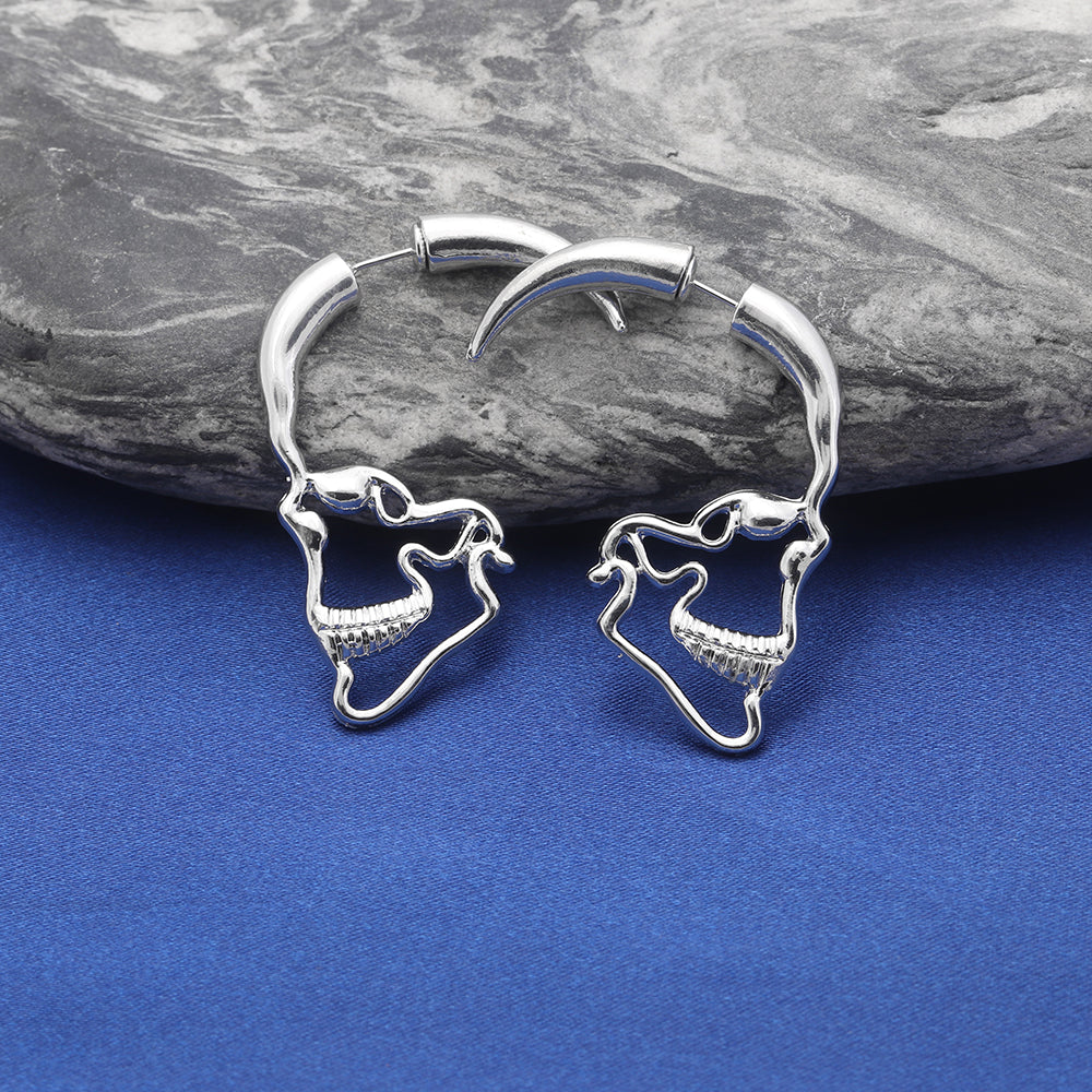 Silver Skull Stud Earrings