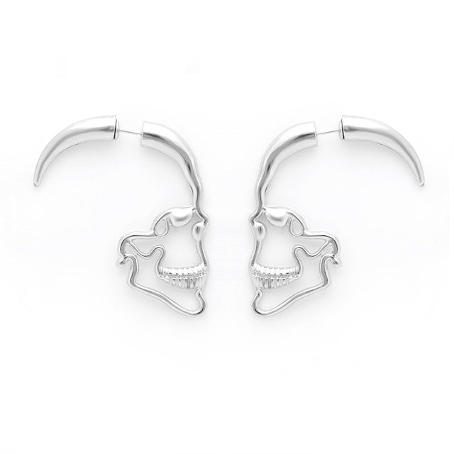 Silver Skull Stud Earrings