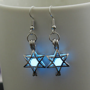 Luminous Hollow Five Pointed Star Earrings