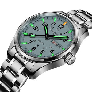 LUMINOUS STAINLESS STEEL WATERPROOF WATCH