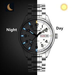 LUMINOUS STAINLESS STEEL WATERPROOF WATCH