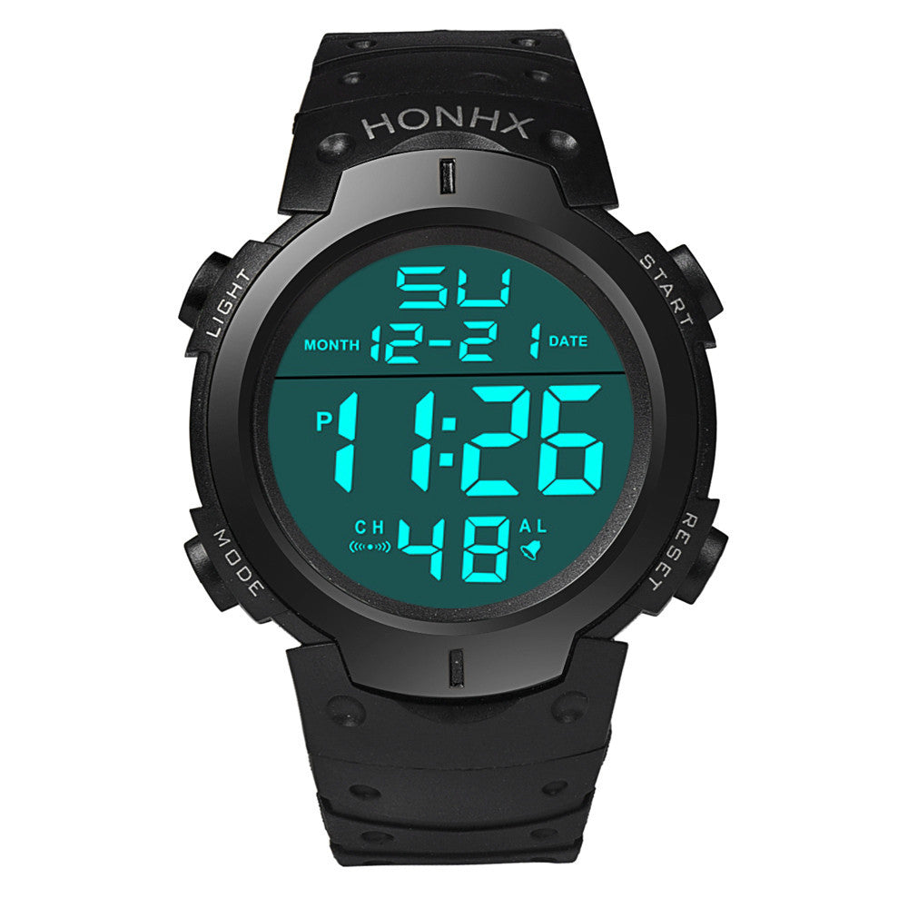 GLOW IN THE DARK Fashion Waterproof Men's LCD Digital WATCH