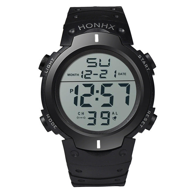 GLOW IN THE DARK Fashion Waterproof Men's LCD Digital WATCH