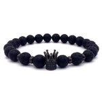 Super Lava Stone Couples Crown Bracelet