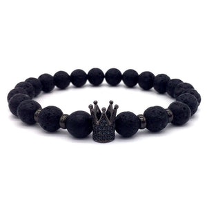 Super Lava Stone Couples Crown Bracelet