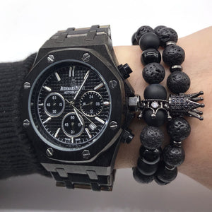 Super Lava Stone Couples Crown Bracelet