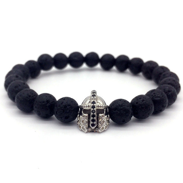 Super Lava Stone Couples Crown Bracelet
