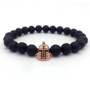 Super Lava Stone Couples Crown Bracelet