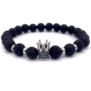 Super Lava Stone Couples Crown Bracelet