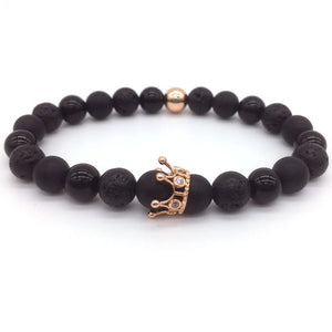 Super Lava Stone Couples Crown Bracelet