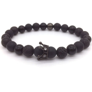 Super Lava Stone Couples Crown Bracelet