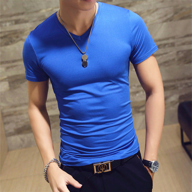 MEN'S SEXY V-NECK FITNESS T-SHIRTS (2PCS)