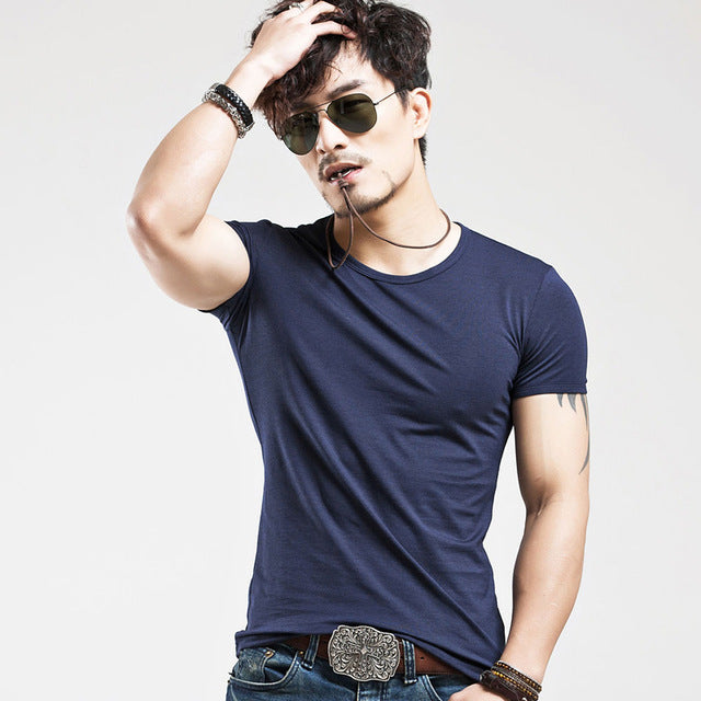 MEN'S SEXY V-NECK FITNESS T-SHIRTS (2PCS)