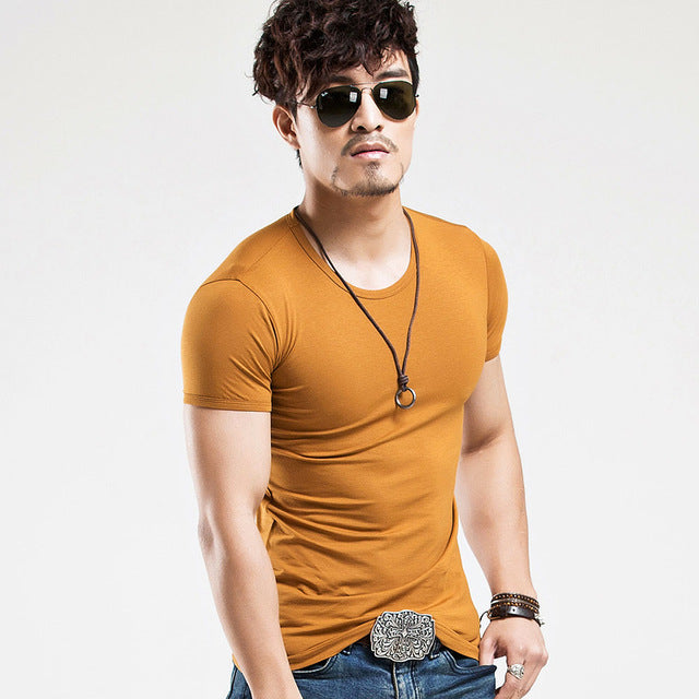 MEN'S SEXY V-NECK FITNESS T-SHIRTS (2PCS)