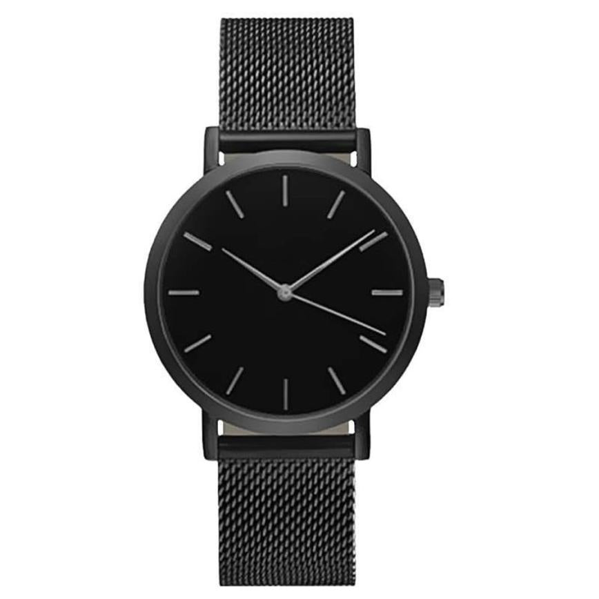 CRYSTAL STAINLESS STEEL ANALOG QUARTZ WRIST WATCH