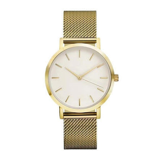 CRYSTAL STAINLESS STEEL ANALOG QUARTZ WRIST WATCH