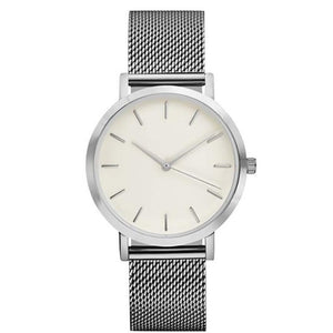 CRYSTAL STAINLESS STEEL ANALOG QUARTZ WRIST WATCH