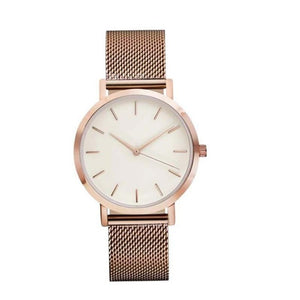 CRYSTAL STAINLESS STEEL ANALOG QUARTZ WRIST WATCH