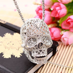 COOL RHINESTONE SKULL NECKLACE