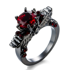 Rare Black Gold Bejeweled Skull Rings