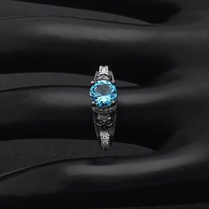 Birthstone Skull Unisex Gothic Ring