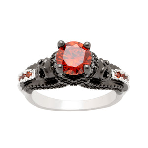 Birthstone Skull Unisex Gothic Ring