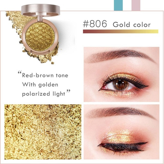 HOLD LIVE 10Colors Sunset City Eyeshadow Palette 2018 New Pigment Shine Gold Green Pigment Glitter Eye Shadow Pallete Makeup Set