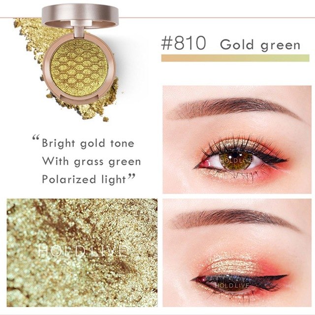HOLD LIVE 10Colors Sunset City Eyeshadow Palette 2018 New Pigment Shine Gold Green Pigment Glitter Eye Shadow Pallete Makeup Set