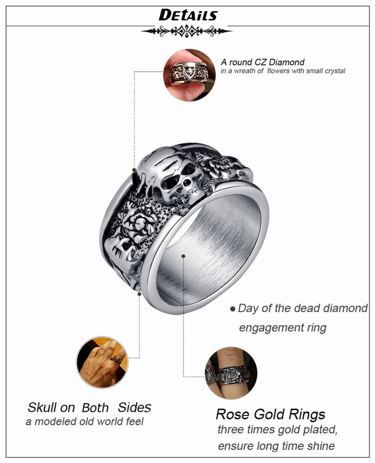 Rock n Roll Skull Ring