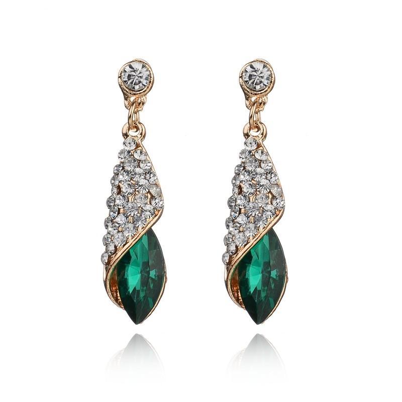 Cool Alloy Austria Crystal Long Water Drop Earrings