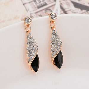 Cool Alloy Austria Crystal Long Water Drop Earrings